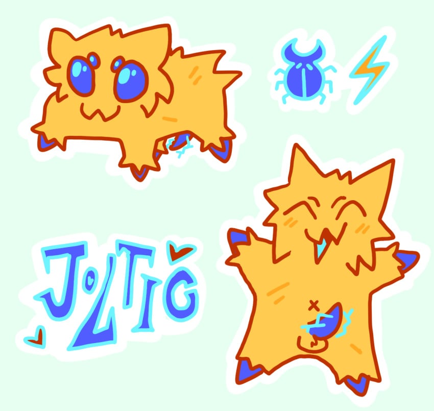 1boy :3 ^w^ balls blue_eyes cadgy cock dick electricity feral joltik male male_only pechaberry penis pokémon_(species) pokemon pokemon_(species) spider tapering_penis yellow_body yellow_fur