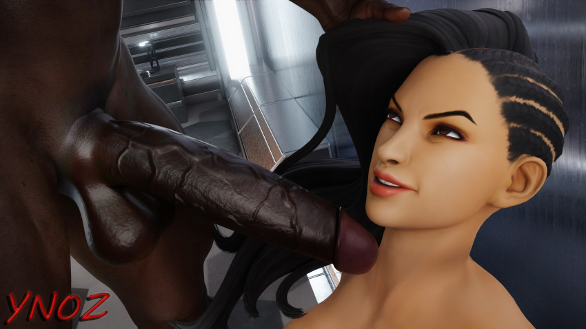 3d 3d_(artwork) big_penis brazilian brazilian_female dark-skinned_female dark-skinned_male dark_skin female interracial latina laura_matsuda looking_at_penis redbone street_fighter street_fighter_v ynoz