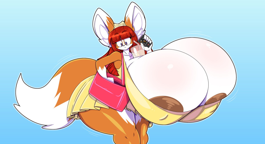 big_breasts breasts fox fox_ears fox_tail fur furry huge_breasts hyper hyper_breasts large_breasts red_hair thiccbuns