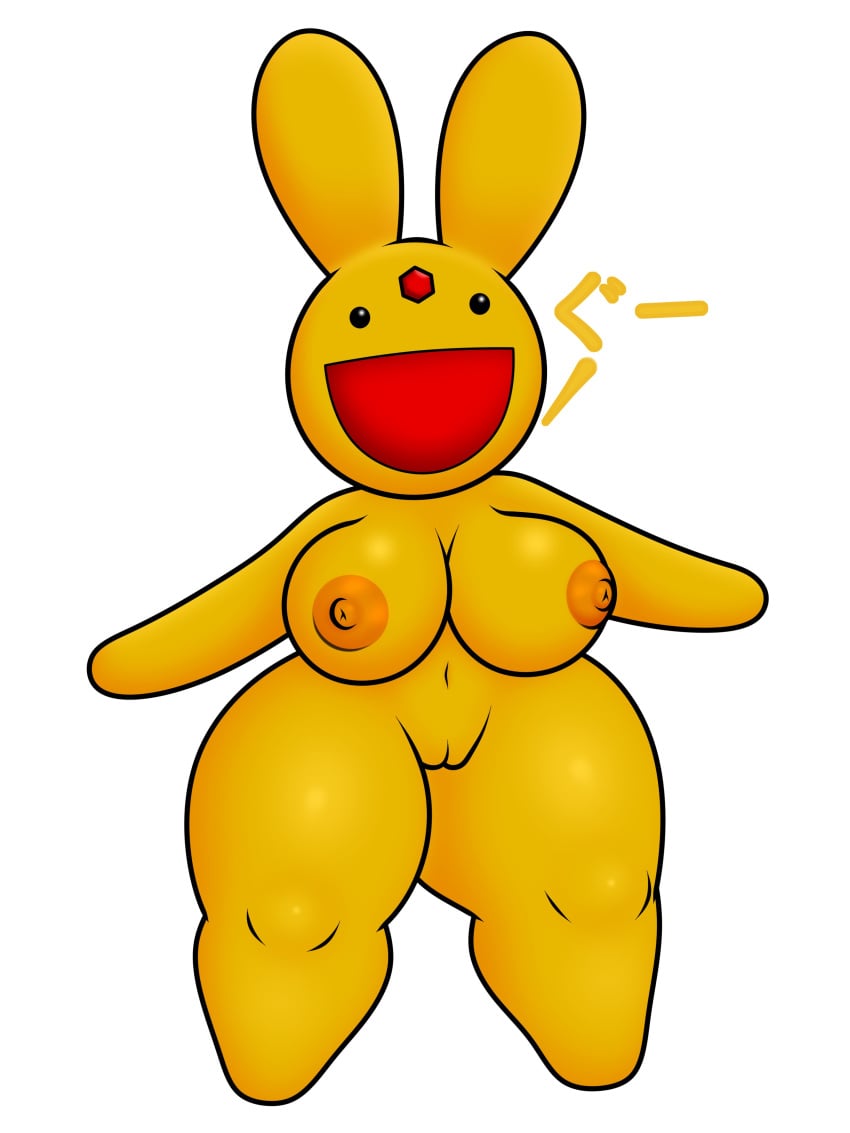 1girls big_breasts breasts carbuncle_(puyo_puyo) completely_nude completely_nude_female female female_only madou_monogatari norpnopor puyo_puyo puyo_puyo_fever rule_63 sega solo solo_female yellow_skin