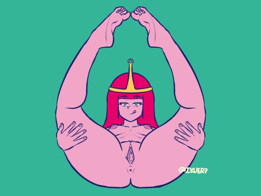 adventure_time anus bedroom_eyes big_ass big_breasts big_butt big_nipples calves cartoon_network crown exposed_pussy feet feet_up folded green_eyes huge_ass huge_breasts huge_butt huge_thighs ikuer7 legs legs_spread legs_up long_hair looking_at_viewer medium_breasts nipples pink_body pink_hair pink_skin princess_bubblegum pussy simple_background soles solo solo_female solo_focus spread_legs thick thick_ass thick_legs thick_thighs tiara toes tongue tongue_out vagina