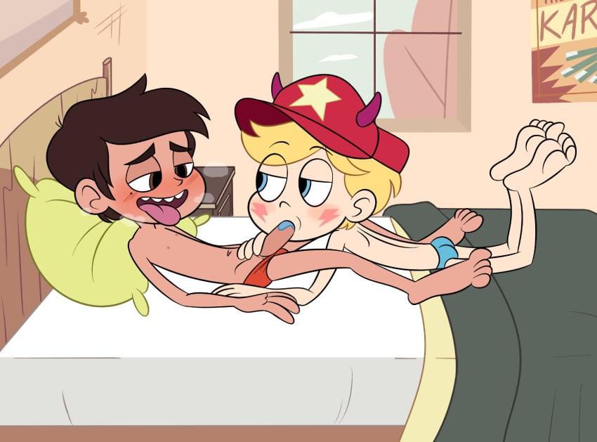 2boys ahe_gao barefoot blowjob feet feet_up foot_fetish foot_focus gay genderswap_(ftm) male/male male_only marco_diaz rule_63 sex sodabox star_butterfly star_vs_the_forces_of_evil tagme