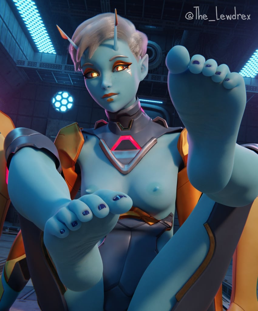 1girls 3d abs alien alien_girl alien_humanoid alternate_version_available antennae_(anatomy) areolae armor athletic athletic_female blender blue_body blue_skin breasts breasts_out detailed_background epic_games feet feet feet_up female female_focus female_only fortnite freckles freckles_on_face glowing glowing_eyes joey_(fortnite) leg_up legs_up legwear lewdrex looking_at_viewer medium_breasts nipples no_bra no_panties on_floor partially_clothed presenting presenting_breasts presenting_feet shoulder_armor shoulder_pads sitting small_breasts smile smiling soles solo solo_focus toes watermark