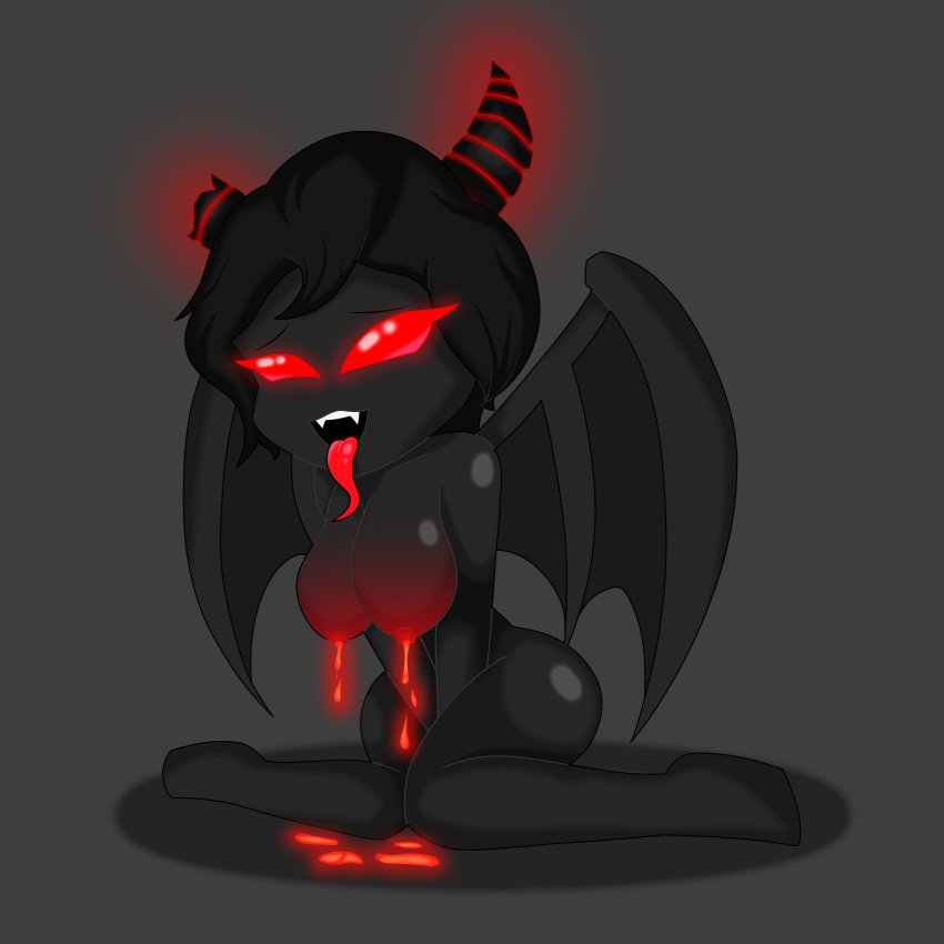 azazel_(the_binding_of_isaac) big_breasts black_body black_hair black_skin breast_milk breasts broken_horn demon female glowing glowing_cum glowing_eyes glowing_nipples hair horn lactating lactating_lava lactation large_breasts red_eyes rule_63 springy_1.0 the_binding_of_isaac tongue tongue_out unusual_bodily_fluids unusual_lactation wings