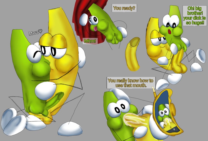 banana blowjob brother brother_fucking_brother brothers comic cowgirl_position cum_in_mouth dancing_banana gay gray_background incest justjuno kissing missionary_position penis phone phone_camera png pov roblox roblox_game shovelware's_brain_game siblings video_recording yellow_penis young younger younger_brother younger_male