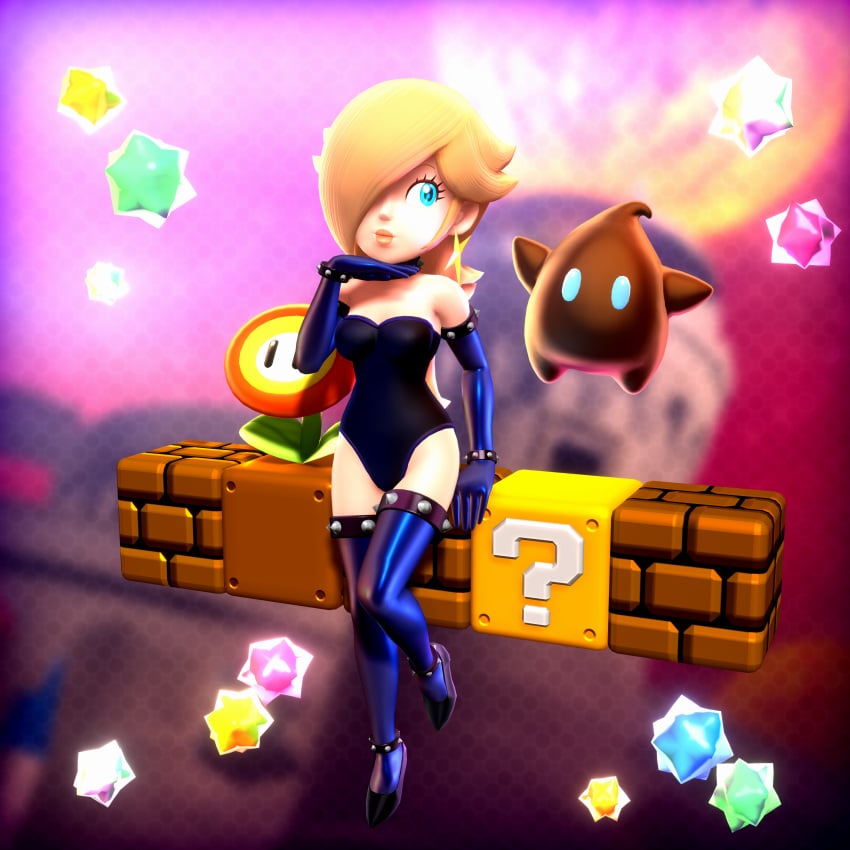 alternate_version_available collar elbow_gloves female gloves high_heels latex latex_gloves latex_stockings leotard luma mario_(series) onmodel3d png polari princess_rosalina slave_outfit spikes star_bits super_mario_galaxy thighhighs