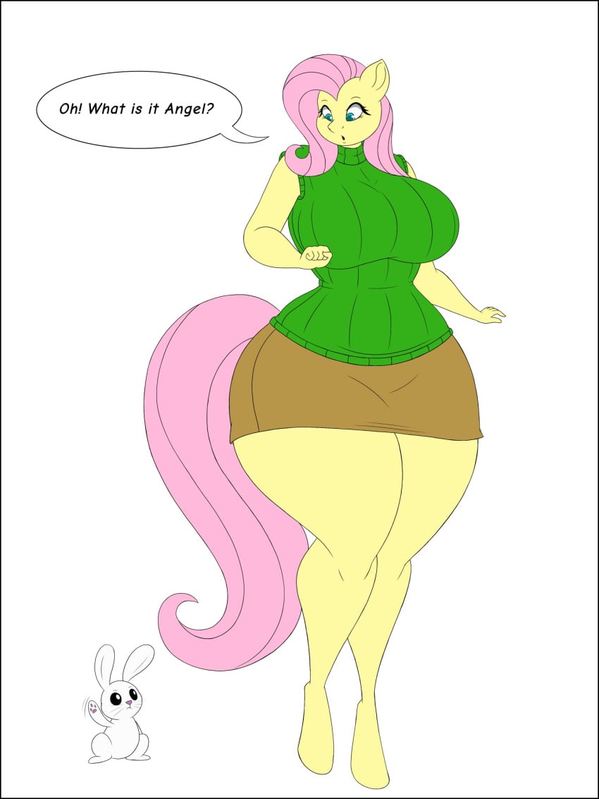 big_breasts breasts female fluttershy_(mlp) friendship_is_magic hair_on_head hasbro lj_caffie my_little_pony tagme thick_thighs wide_hips