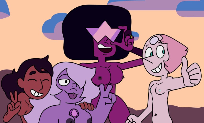 2023 2d 4girls 5_fingers accurate_art_style adjusting_glasses afro alien_humanoid amethyst_(steven_universe) areola areolae armpit bare_arms bare_breasts bare_legs bare_shoulders bare_thighs bbw belly_button big_areola big_breasts black_eyes black_hair blue_eyes bottomless bottomless_female breasts brown_hair cartoon_network casual_nudity clavicle clenched_hand clenched_teeth closed_eyes closed_mouth clouds collarbone color colored completely_naked completely_naked_female completely_nude completely_nude_female connie_maheswaran crystal_gem dark-skinned_female dark_nipples dark_skin detailed_background erect_nipples eyebrows eyewear eyewear_only garnet_(steven_universe) gem_(species) gem_on_chest gem_on_forehead glasses grey_hair group hair hair_covering_eye happy hi_res high_resolution highres huge_boobs human humanoid innie_belly_button innie_navel j_d_ light-skinned_female light_skin long_hair magenta_body magenta_skin messy_hair multiple_girls naked naked_female naked_with_friends navel nipples no_bra no_clothes no_clothing no_panties no_sex no_underwear nonsexual_nudity nude nude_female nudist open_mouth outdoor_nudity outdoors outside pancake_nipples peace_sign pearl_(steven_universe) perky_breasts perky_nipples purple_body purple_skin ring ring_on_finger self_upload short_hair simple_coloring simple_shading skinny skinny_girl slim slim_girl small_areola small_boobs small_breasts smile smiling standing steven_universe sunglasses sunset teeth teeth_showing thumbs_up tongue tongue_out visor white_sclera wide_hips yellow_sky young