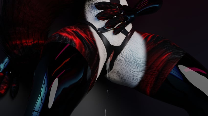 3d_(artwork) absurd_res artist_elliowo bodily_fluids canid canine character_elliowo cum cum_inside cuntboy digital_media_(artwork) elliowo female filled_womb fox genital_fluids genitals hi_res hybrid intersex leaking_cum male mammal procyonid pussy raccoon rexouium solo used_like_a_toy