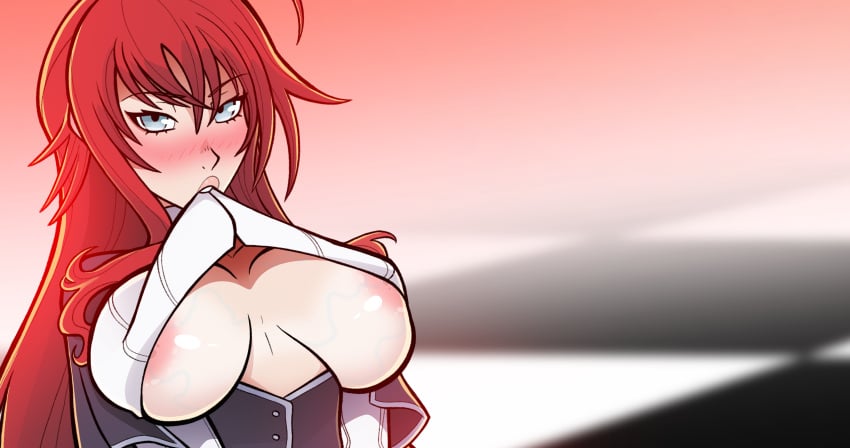 big_breasts blush breasts demon_girl high_school_dxd illuxxxtrandy large_breasts long_hair looking_at_viewer red_hair rias_gremory sensual