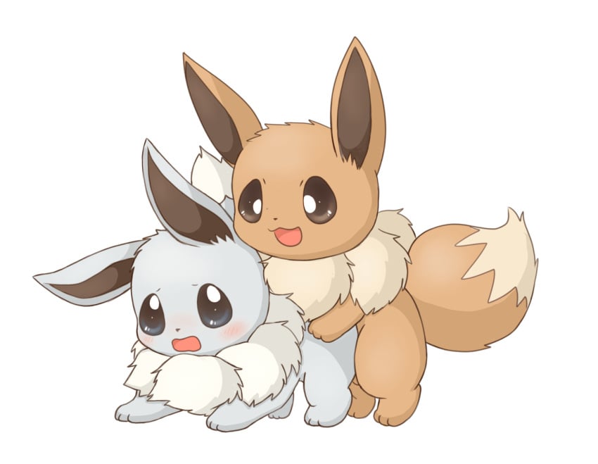 1boy 1girls animated blue_eyes blush brown_fur creature cum cum_inside eevee female feral from_behind furry looping_animation mimix no_humans open_mouth pawpads pokemon pokemon_(species) pokemon_rgby shiny_eevee simple_background straight vaginal_penetration white_background white_fur