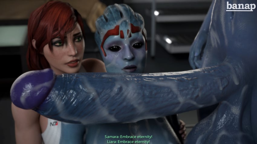 1futa 2girls 3d asari banap big_balls big_penis black_eyes black_sclera blender blender_(software) blue_penis blue_skin breasts cock_shock comic comic_page commander_shepard cum cum_everywhere cum_on_body cum_on_breasts cum_on_face cum_on_penis dialogue english english_dialogue english_text female femshep ffm freckles futanari green_eyes huge_balls huge_cock imminent_oral liara_t'soni long_penis mass_effect no_nut_november no_pupils nude nude_futanari penis penis_awe red_hair retracted_foreskin rugged_penis samara self_upload subtitled text vein veins veiny_penis