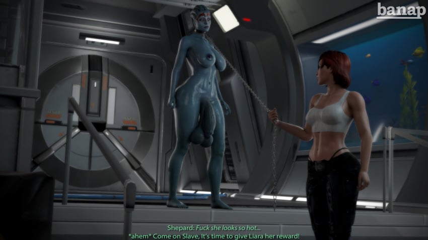 1futa 1girls 3d abs alien asari banap big_balls big_penis blender blender_(software) blue_skin chained collar comic comic_page commander_shepard dialogue english english_dialogue english_text female femshep futanari huge_balls huge_cock leash mass_effect no_nut_november nude nude_futanari penis red_hair sagging_balls samara self_upload tagme text thong