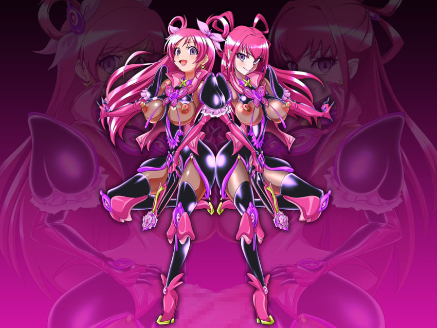 2futas clone clothing corruption cure_dream dark_persona dark_pretty_cure duo enemy_conversion full_body futa_only futanari futanari_transformation high_heels huge_ass huge_breasts implied_transformation latex lips medium_breasts nipples penis post_transformation precure pretty_cure selfcest tagme thick_thighs transformation wabuki_(ochigan) wide_hips yes!_precure_5 yumehara_nozomi