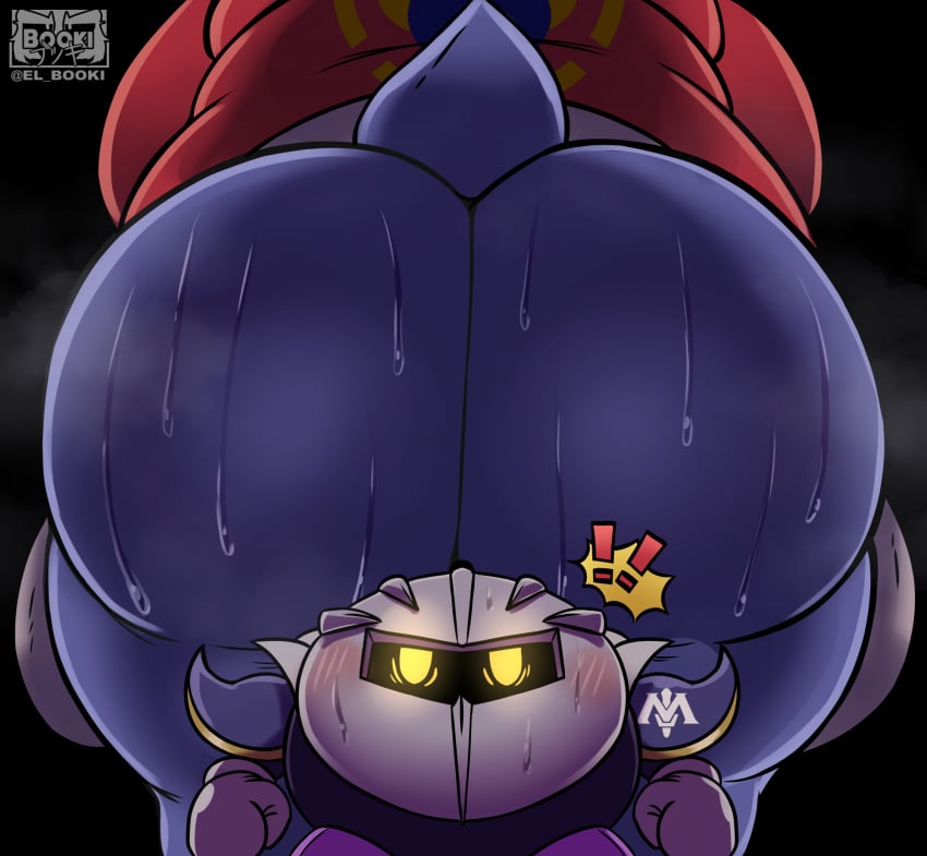 2boys big_ass big_butt blue_skin blush blushing_male dumptruck_ass el_booki gay hovering hovering_ass hovering_butt huge_ass huge_butt imminent_sitting king king_dedede kirby_(series) male/male male_only meta_knight nervous nintendo size_difference surprise surprised sweat sweaty sweaty_ass sweaty_butt tail