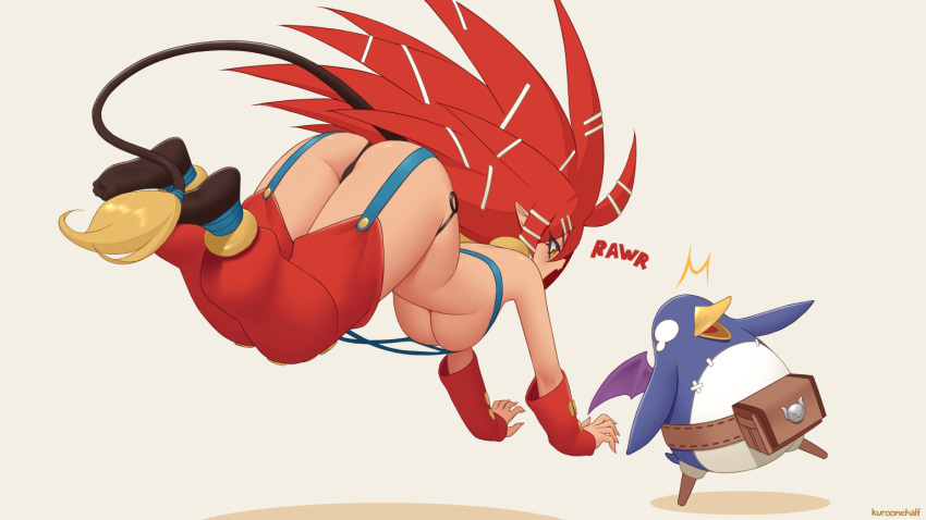 ass beastmaster_(disgaea) breasts cleavage disgaea kuroonehalf large_ass large_breasts nippon_ichi_software prinny skimpy_clothes thick_ass thick_thighs thighs underboob