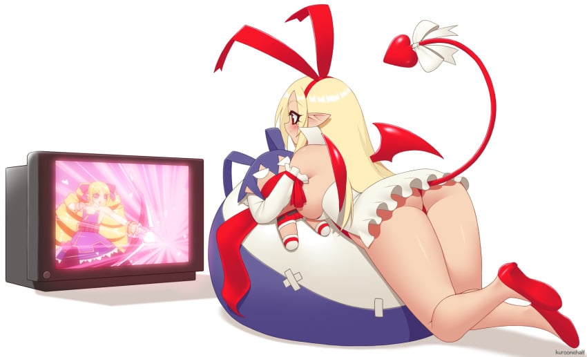 archer_(disgaea) ass breasts disgaea fallen_angel flonne flonne_(fallen_angel) kuroonehalf laharl large_ass large_breasts nippon_ichi_software thick_thighs thighs