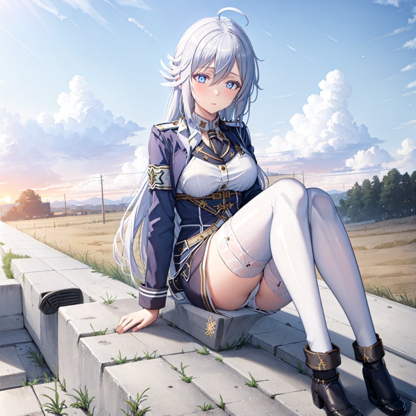 86_-eightysix- ai_generated pantsu self_upload silver_hair stable_diffusion vladilena_millize