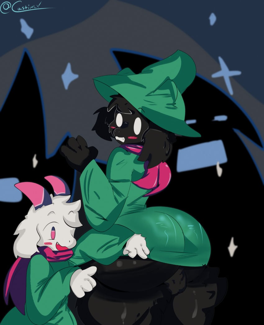 balls big_ass big_balls big_butt black_fur blush castinly clones deltarune deltarune_chapter_2 fangs femboy fluffy fluffy_balls furry horns male male_only massive_ass massive_butt ralsei ralsei_with_black_fur ralsei_with_white_fur selfcest thick_thighs time_travel undertale_(series) white_fur wide_hips wizard_hat