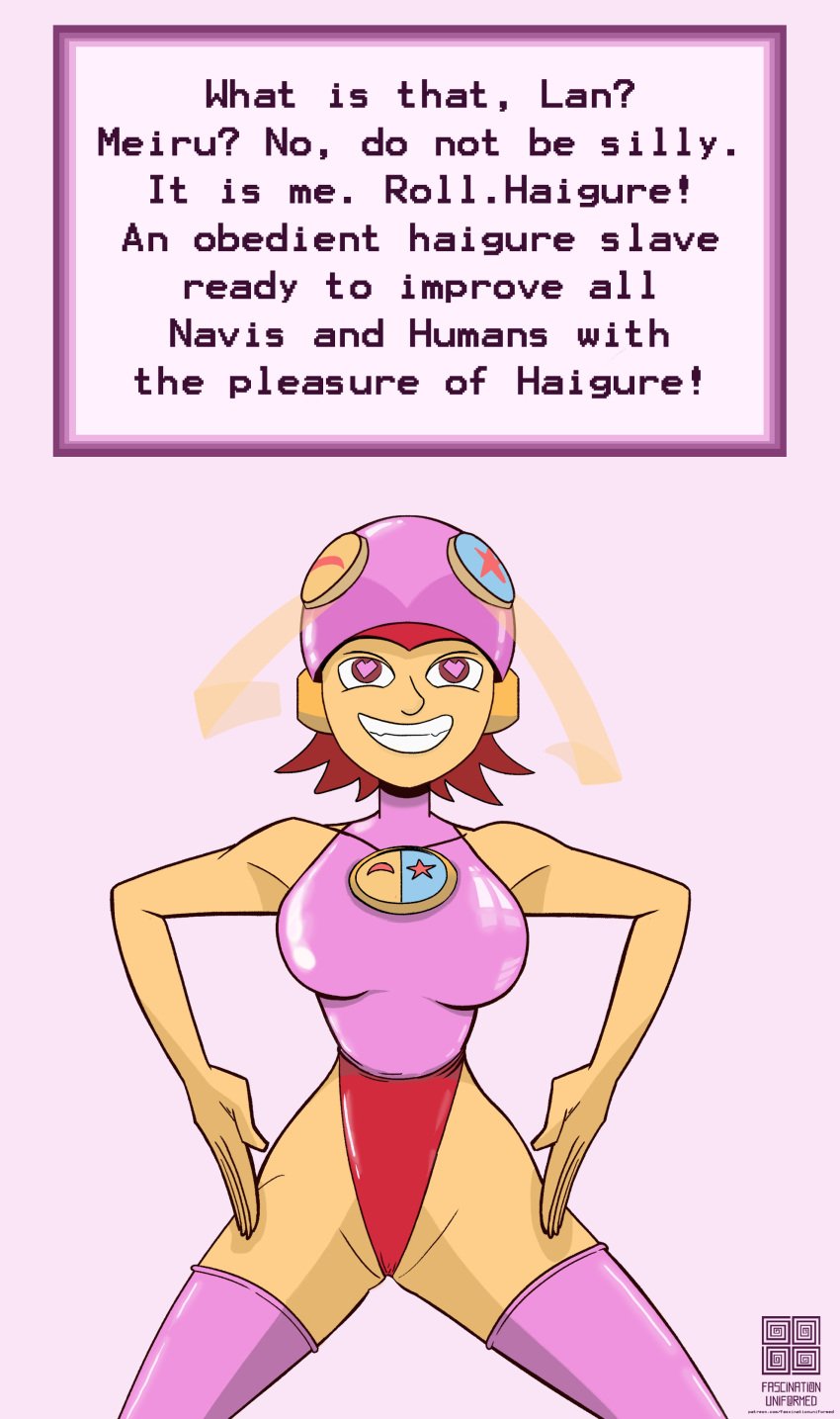 brainwashing capcom fascinationuniformed female haigure highleg huge_ass huge_breasts leotard mayl_sakurai mega_man mega_man_battle_network mind_control roll roll.exe roll.exe_(cosplay) sakurai_meiru thick_thighs wide_hips