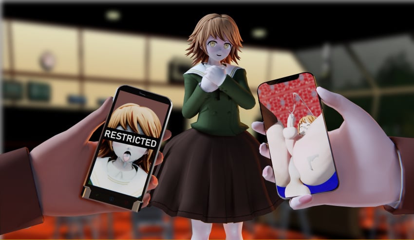 1boy 3d 3d_(artwork) after_anal after_sex ahe_gao ahegao cum cum_from_nose cum_in_ass cum_in_mouth cum_on_own_face danganronpa femboy fujisaki_chihiro girly harubug juxtaposition phone photo_comparison ruined_reputation smooth_skin yaoi