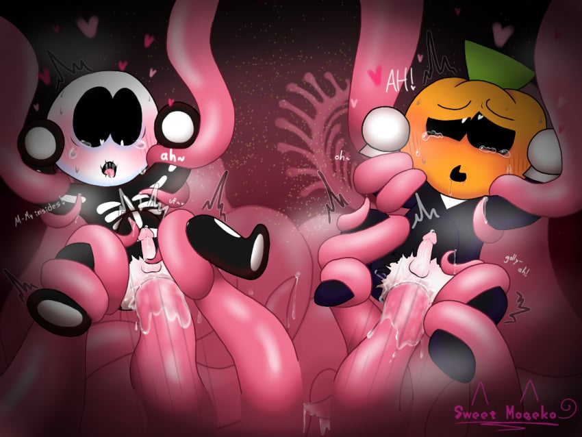 ass_juice blush gay hearts_around_head moaning pump_(srpelo) questionable_consent skid_(srpelo) spooky_month stomach stomach_bulge tentacle tentacles tentacles_around_arms tentacles_around_legs toony