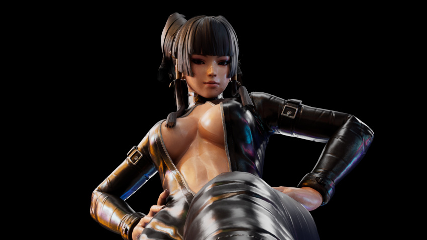 3d ahe_gao bodysuit dead_or_alive dead_or_alive_5 defeated drooling kktzane knocked_out leather leather_boots nina_williams nyotengu ryona saliva skin_tight tekken tight_clothing unconscious white_eyes