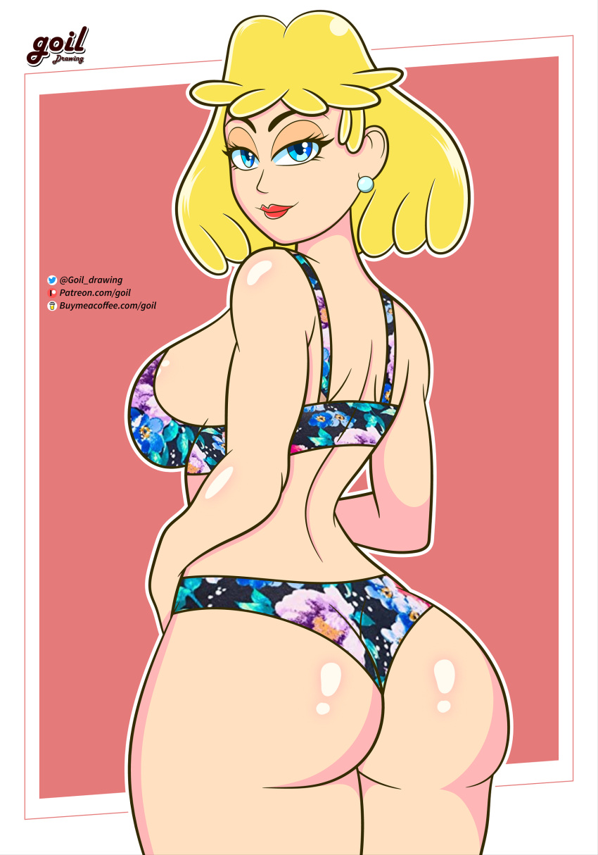 1girls ass big_ass big_breasts blonde_female blonde_hair bra bra_only breasts commission commission_art commissions_open female female_only goil_drawing milf panties panties_only rita_loud short_hair solo solo_female the_loud_house underwear