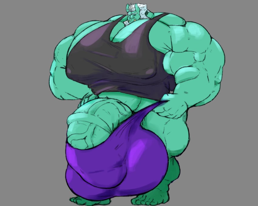 balls beard big_muscles bulge dopplergayer green_skin hair horns huge_balls huge_cock huge_muscles huge_pecs humanoid hyper hyper_balls hyper_bulge hyper_muscles hyper_pecs hyper_penis male male_only medael medial_ring medial_ringed_humanoid_penis muscles muscular muscular_arms muscular_male muscular_thighs nipple_outline orc orc_male pecs penis shirt solo solo_focus solo_male tank_top tusks underwear veiny_penis white_hair