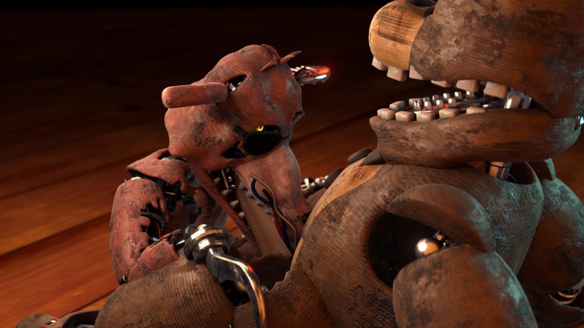 blowing blowjob dick five_nights_at_freddy's five_nights_at_freddy's_2 fnaf foxy_(fnaf) freddy_(fnaf) gay huge_balls huge_cock ingame_model penis richardbunbon sucking sucking_penis tagme withered_foxy withered_freddy