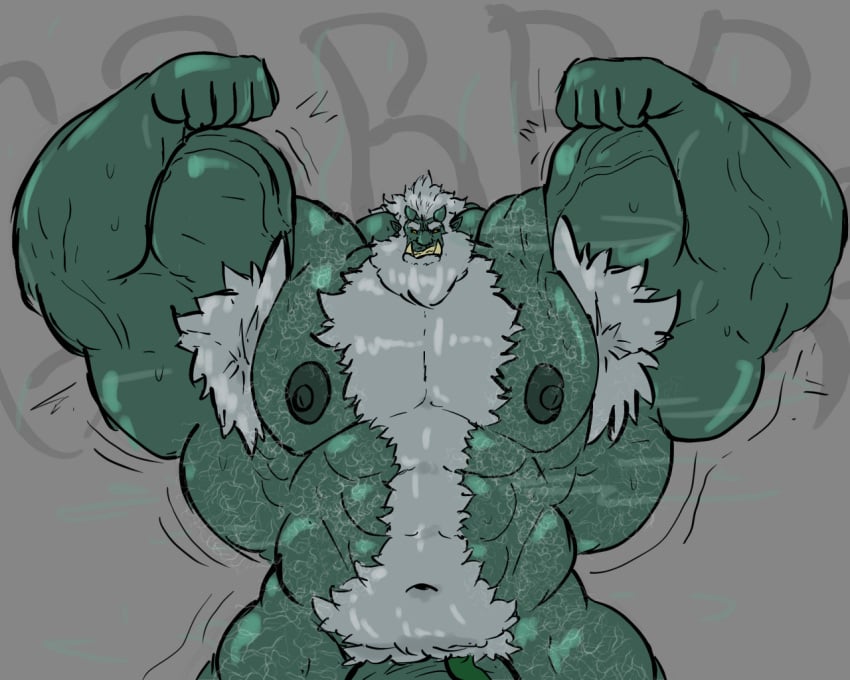 abs armpit_hair armpits beard big_muscles big_nipples chest_hair dopplergayer flexing flexing_arms flexing_bicep green_skin grey_hair growth hair hairy hairy_armpits hairy_chest hairy_male horns huge_muscles huge_pecs humanoid hyper hyper_muscles male male_only medael muscle_growth muscles muscular muscular_arms muscular_chest muscular_male nipples orc orc_male pecs penis penis_base pubic_hair tusks veiny_penis