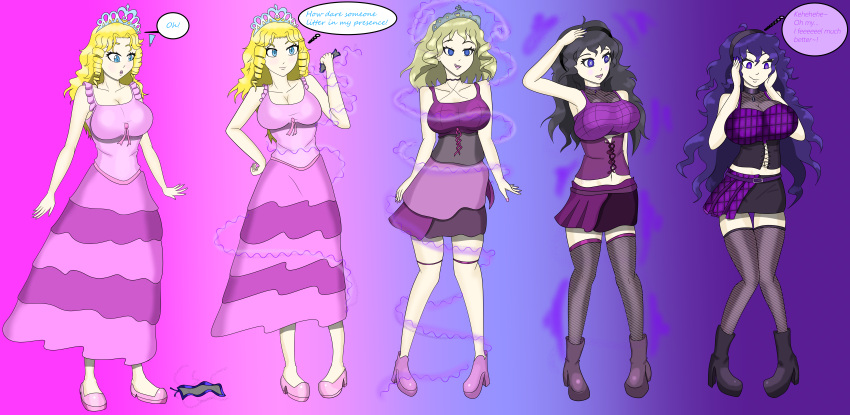 2022 blonde_hair blush caelia hex_maniac hexification hypnosis light_skinned_female pokeball pokemon purple_hair smile tagme transformation