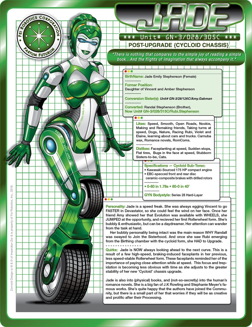 female identity_death large_ass large_breasts laughingvulcan lips midriff mind_control robot_girl robotization smile story thick_thighs transformation wheel wheels wide_hips