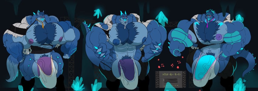 furry hyper hyper_balls hyper_cock hyper_genitalia hyper_penis muscles muscular_male nipples pecs ryouluck