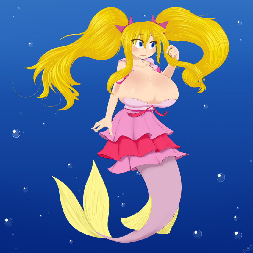 bikini caelia female huge_breasts mentalcrash mermaid mermaid_melody_pichi_pichi_pitch midriff navel underwater wide_hips