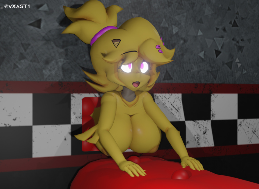 1girls 3d 3d_(artwork) alternate_version_available anthro areolae big_breasts breasts cally3d chica_(cally3d) chica_(fnaf) chiku chiku_(cryptia) clazzey cryptiacurves fazclaire's_nightclub female female_only five_nights_at_freddy's fnaf fredina's_nightclub furry nipples pink_eyes scottgames vxast yellow_fur