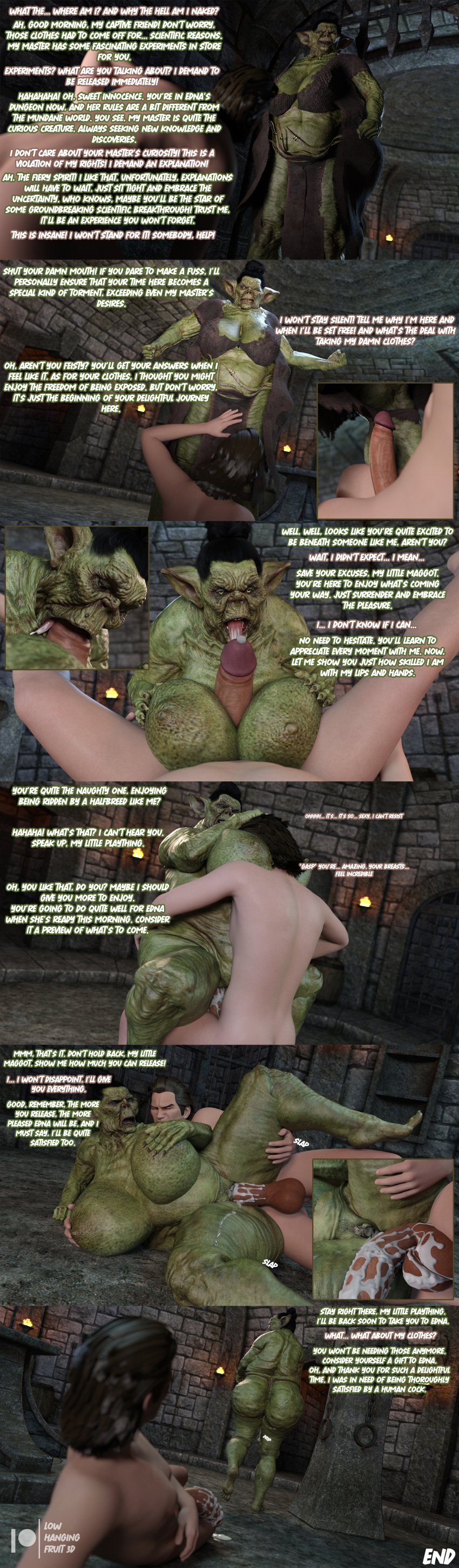 1girls 3d 3d_(artwork) angry anus areolae balls bending_over big_breasts big_penis black_hair blowjob chubby chubby_female cleavage comic comic_page cum cum_in_pussy cum_inside cum_on_penis daz3d daz_3d daz_studio dialogue duo evil_grin evil_smile feet female genitals gilf goblin goblin_female granny green_skin hag human_male hybrid large_ass light-skinned_male light_skin lowhangingfruit3d_(artist) male male/female mature_female monster nipples old older older_female on_top oral oral_sex orc orc_female oszia_(lhf3d) overweight overweight_female penis pov pov_eye_contact pussy sagging_breasts sex thick_ass thick_thighs toe_claws toes tongue_out ugly ugly_female