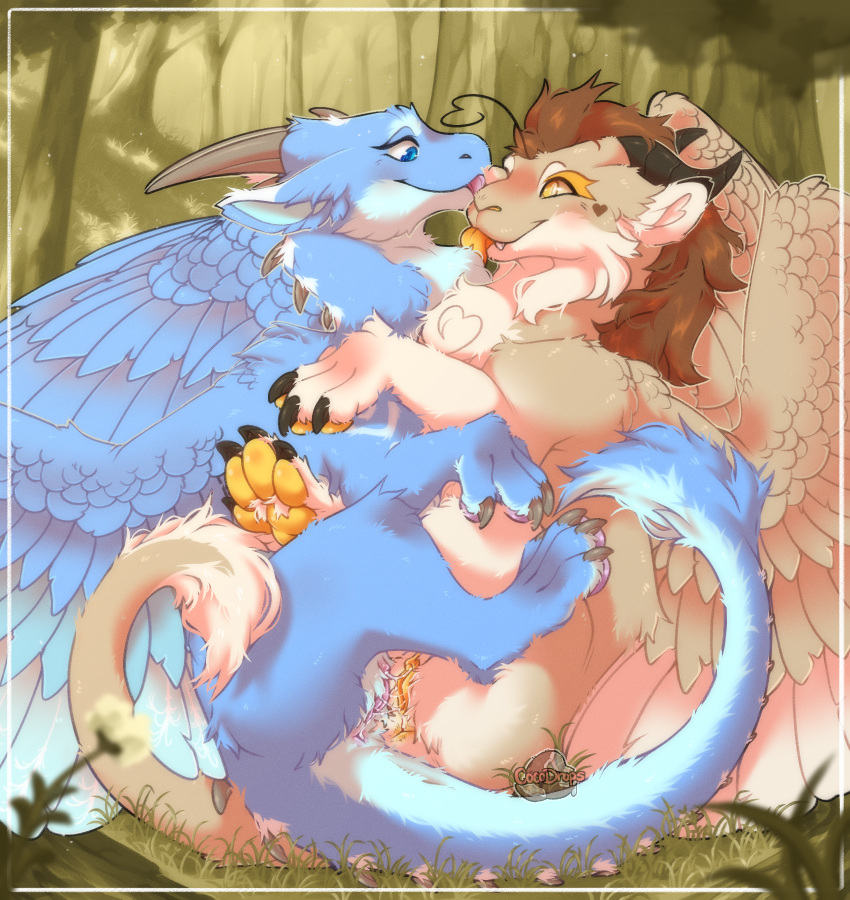 affectionate bodily_fluids cocodrops_(artist) cuddling dragon duo female female/female feral fur furred_dragon genital_fluids genitals hi_res licking maythedragon pawpads presenting pussy pussy_juice scalie snowdragon tongue tongue_out western_dragon zephy_(nightfire_zephyr) zephyr_twins_(nightfire_zephyr)