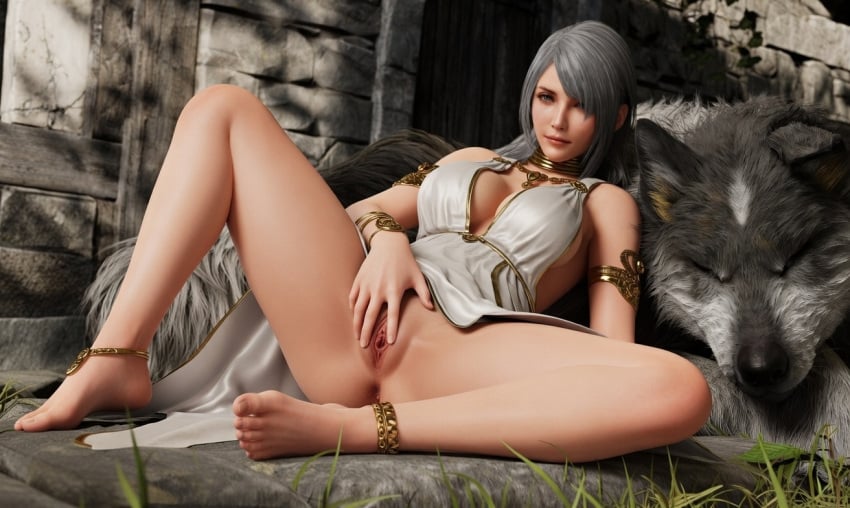 1girls 3d bare_legs bare_thighs barefoot belly big_breasts billyhhyb breasts canine canine_on_human cleavage dress feet feet_up female female_focus female_on_feral feral feral_on_female feral_on_human final_fantasy final_fantasy_xvi full_body human_female human_on_feral imminent_bestiality implied_bestiality jill_warrick large_breasts legs light-skinned_female light_skin masturbating masturbation naked naked_female nipples nude nude_female outdoors pale-skinned_female pale_skin relaxing showing_feet showing_foot silver_hair soles spread_legs spread_pussy spreading spreading_pussy thighs toes torgal_(final_fantasy_xvi) white_woman wolf zoophilia
