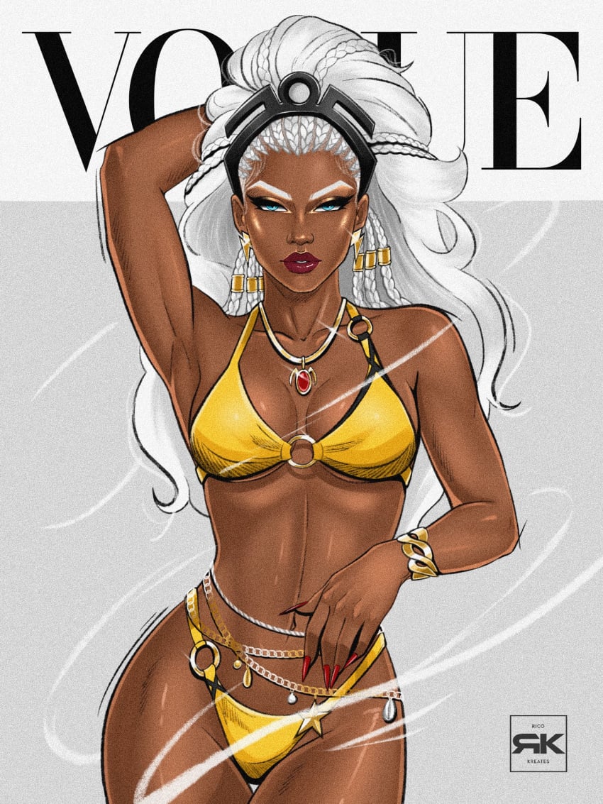 1girls armpits bikini breasts breasts_out dark-skinned_female dark_skin female female_only long_hair marvel marvel_rivals official_alternate_costume rkreates storm_(marvel_rivals) storm_(x-men) swimsuit white_eyes white_hair yellow_bikini yellow_swimsuit