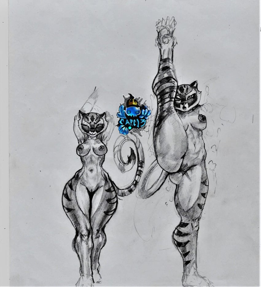 1girls anthro big_breasts breasts carcl3_owe child_bearing_hips female female_only huge_breasts kung_fu_panda master_tigress stretching thick_thighs thighs thunder_thighs wide_hips