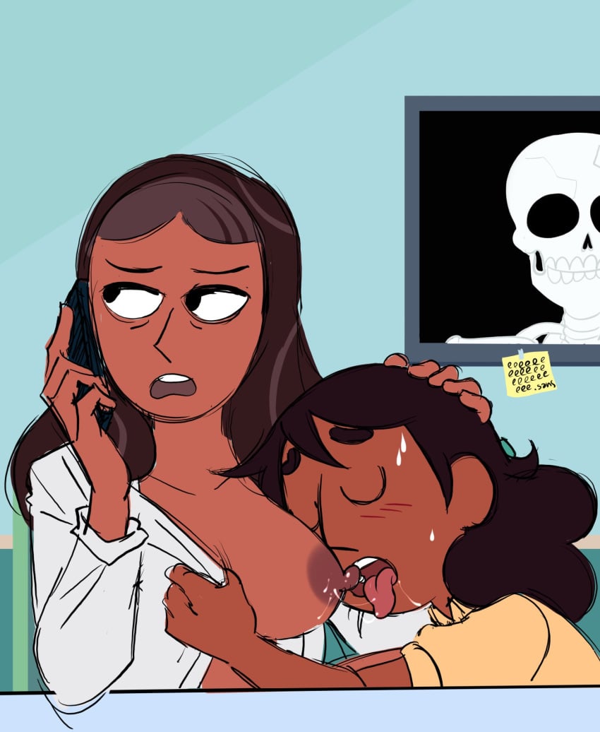 2girls age_difference breastfeeding connie_maheswaran dark-skinned_female dark_skin dzk incest indian_female lesbian mother_and_daughter mother_and_daughter_yuri nipple_licking priyanka_maheswaran steven_universe yuri