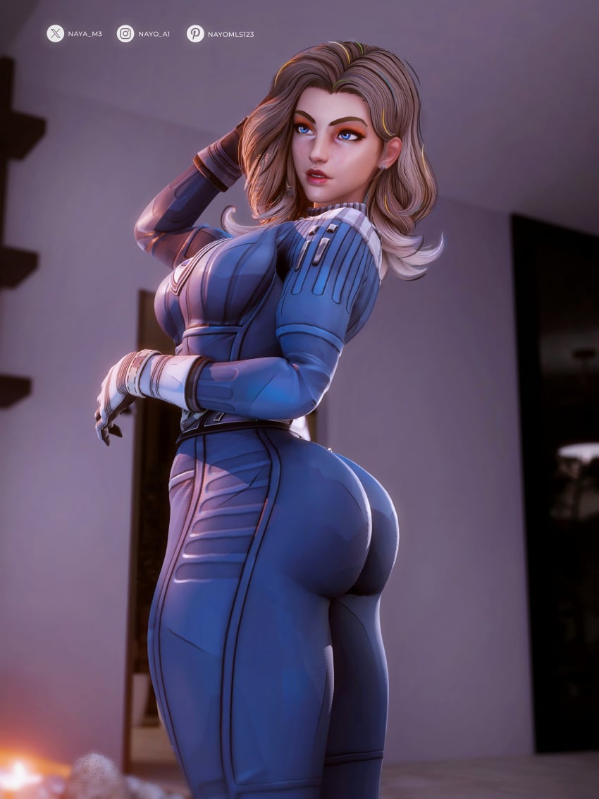 1girls 3d ass ass_focus big_ass big_breasts cleavage female female_only invisible_woman invisible_woman_(first_steps) invisible_woman_(marvel_rivals) marvel marvel_rivals naya_m3 sue_storm thick_thighs