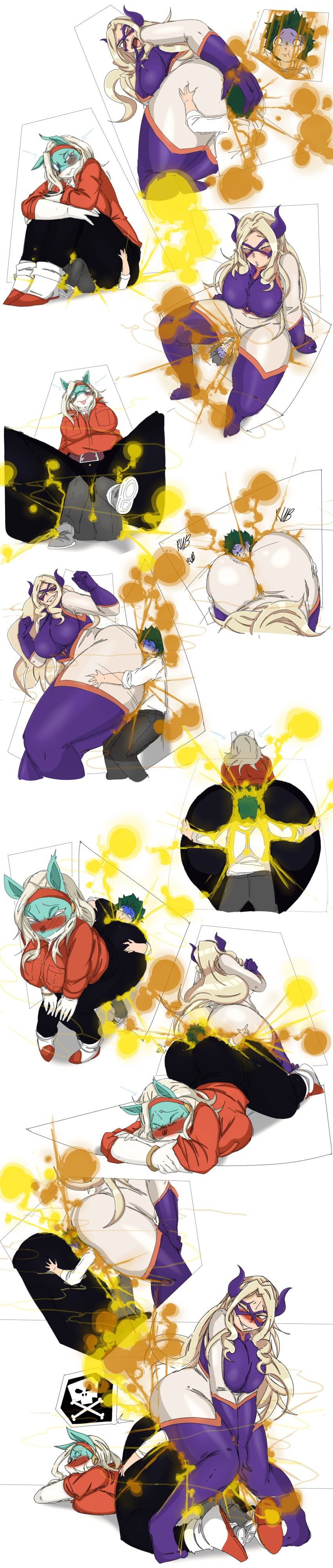 2d ass_sandwich bullying comic edit facesitting fart fart_bukkake fart_cloud fart_fetish fart_torture female giantess ippan_josei izuku_midoriya lazei male mount_lady my_hero_academia sitting_on_person smaller_male smothering squirming yuu_takeyama