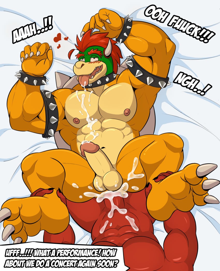 2023 abs absurd_res ambiguous_species anal anal_sex ankle_grab anthro anthro_on_anthro anthro_penetrated anthro_penetrating anthro_penetrating_anthro armband balls bareback bedding bedding_background biceps blush bodily_fluids bowser bracelet claws collar cum cum_in_ass cum_inside cum_on_belly cum_on_body cum_on_chest cum_on_leg cum_on_self cum_on_tongue cum_splatter dialogue duo ejaculation english_text erection eye_roll eyebrows forced from_behind_position gay genital_fluids genitals hair heart hi_res horn humanoid_genitalia humanoid_penis jewelry kneeling koopa leg_grab looking_pleasured lying male male/male male_only male_penetrated male_penetrating male_penetrating_male mario_(series) mezzmar motion_lines navel nintendo nipples non-mammal_balls non-mammal_nipples nude obliques on_back pecs penetration penile penile_penetration penis penis_in_ass profanity rape scalie serratus sex shell sound_effects spiked_armband spiked_bracelet spiked_collar spiked_shell spikes spikes_(anatomy) teeth text thrusting tongue tongue_out until_they_like_it