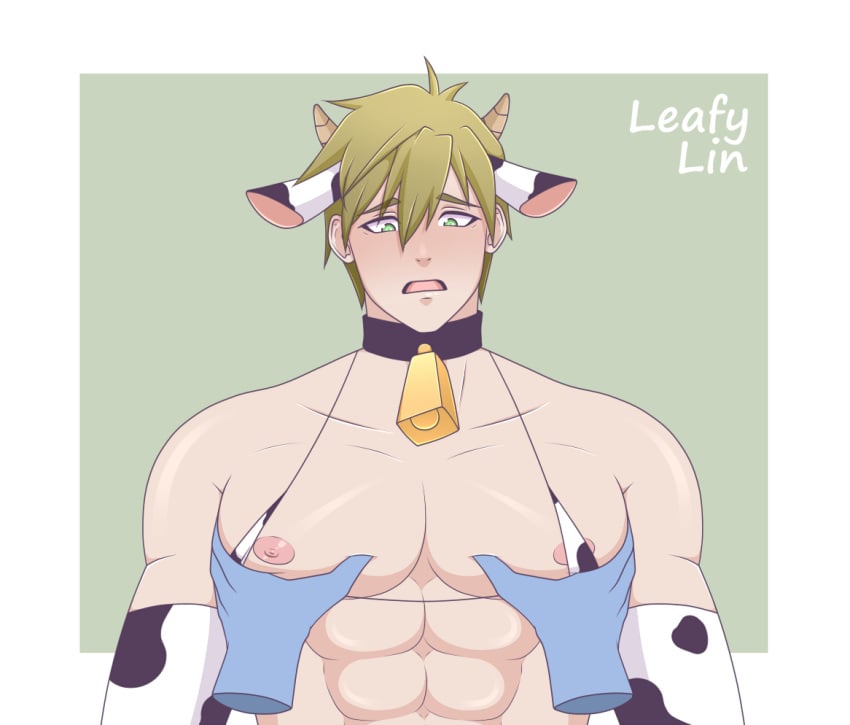 1boy adult almost_naked bara big_nipples breasts_out brown_hair chest_grab clothing cow_ears cow_horns cowbell flushed flushed_face flustered free! gay gay_sex green_eyes hanging_breasts hi_res high_resolution highres huge_breasts huge_nipples leafylin lingerie makoto_tachibana male male_breasts male_chest male_chest_grab male_focus male_only muscles muscular muscular_male naked nipples nude nude_male open_mouth partially_clothed pecs presenting presenting_breasts sex shy skimpy skimpy_clothes tachibana_makoto tight_fit tongue voluptuous