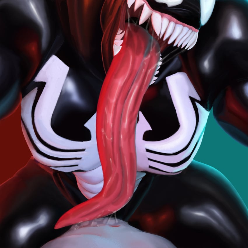 abs ahoeforcoffee big_pecs duo gay licking licking_chest long_tongue male male_only marvel muscular muscular_male muscular_thighs open_mouth pecs saliva sharp_teeth size_difference spider-man_(series) straddling straddling_chest thick_thighs tongue tongue_out venom venom_(marvel)