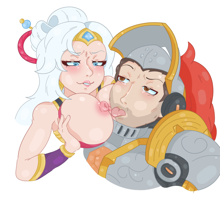 breast_lick breast_squeeze breasts_out exposed_breasts fernando_(paladins) horny horny_female lian_(paladins) licking_breast mett_04 nipples paladins paladins_champions_of_the_realm