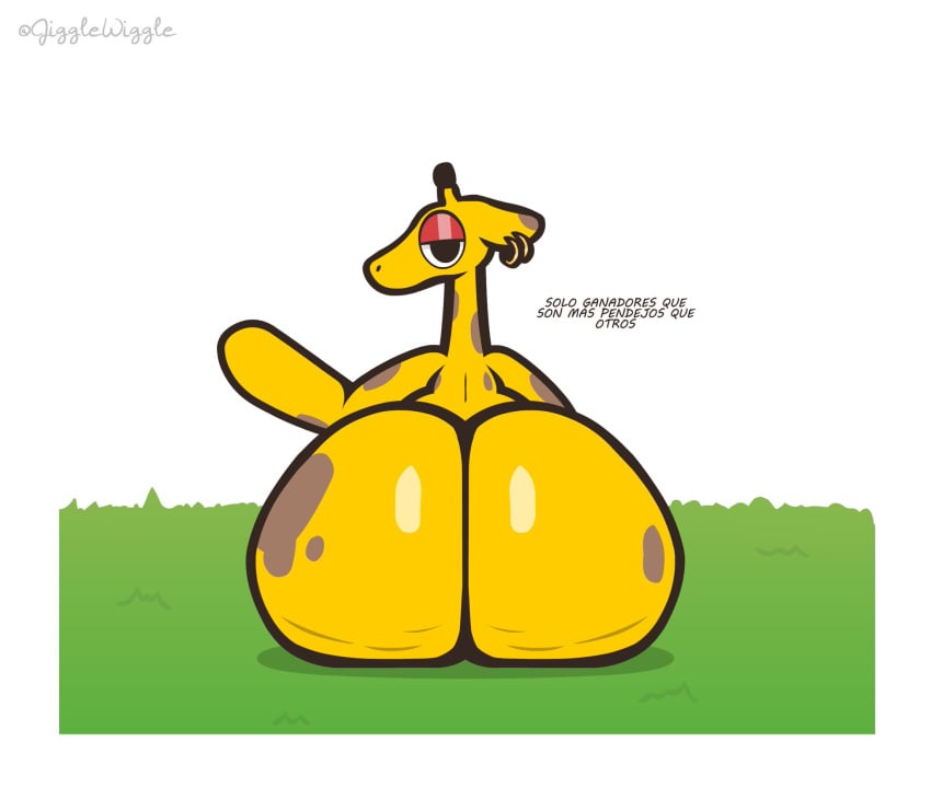 anthro ass big_ass big_butt bonguitoweon bubble_ass bubble_butt fat giraffe huge_ass looking_at_viewer looking_back