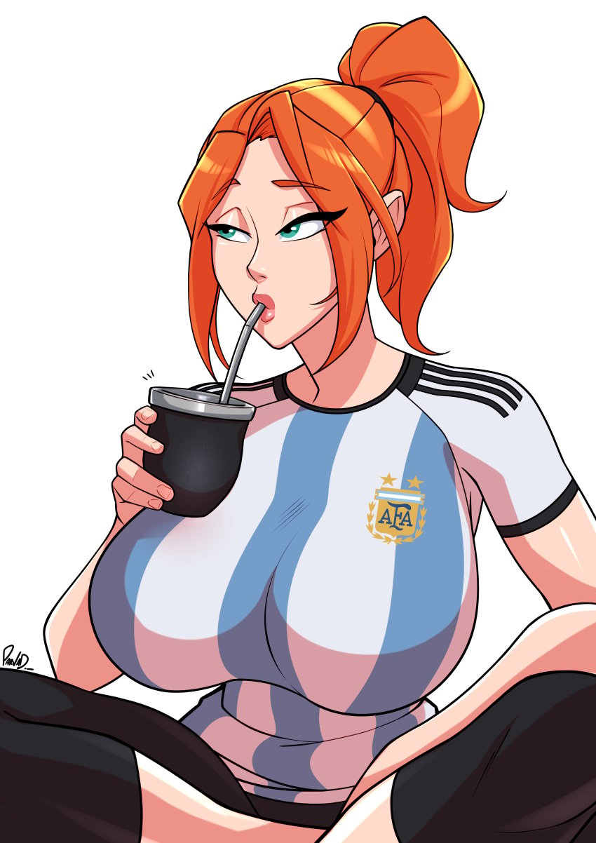 argentina football_uniform jenn_(parvad) original_character parvad soccer_uniform tagme_(character)